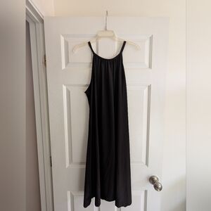 Black Halter Midi Sundress - Sleek Summer Night Out Dress - 1X